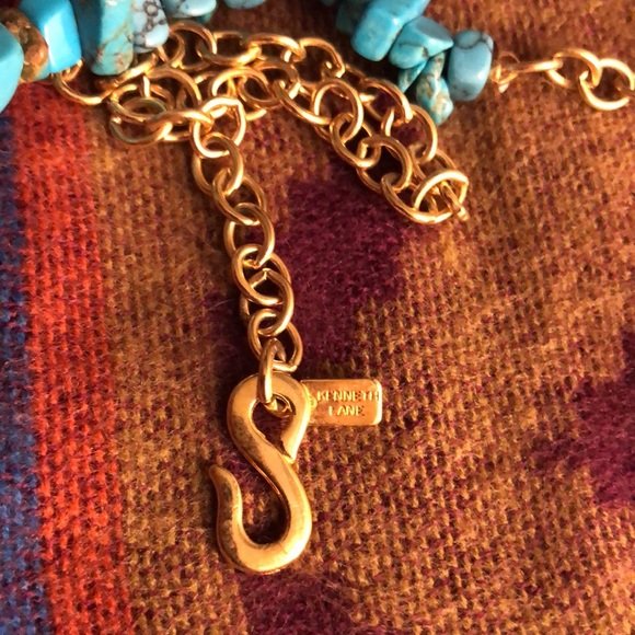 Vintage Kenneth Lane faux turquoise chain belt or necklace - Picture 3 of 3